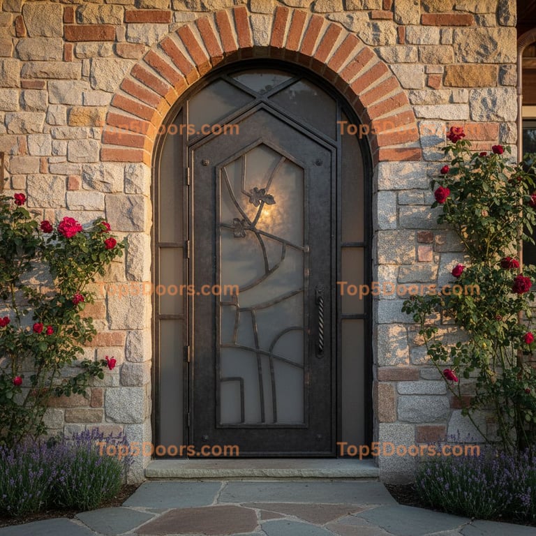 Abstract Floral Arched Door