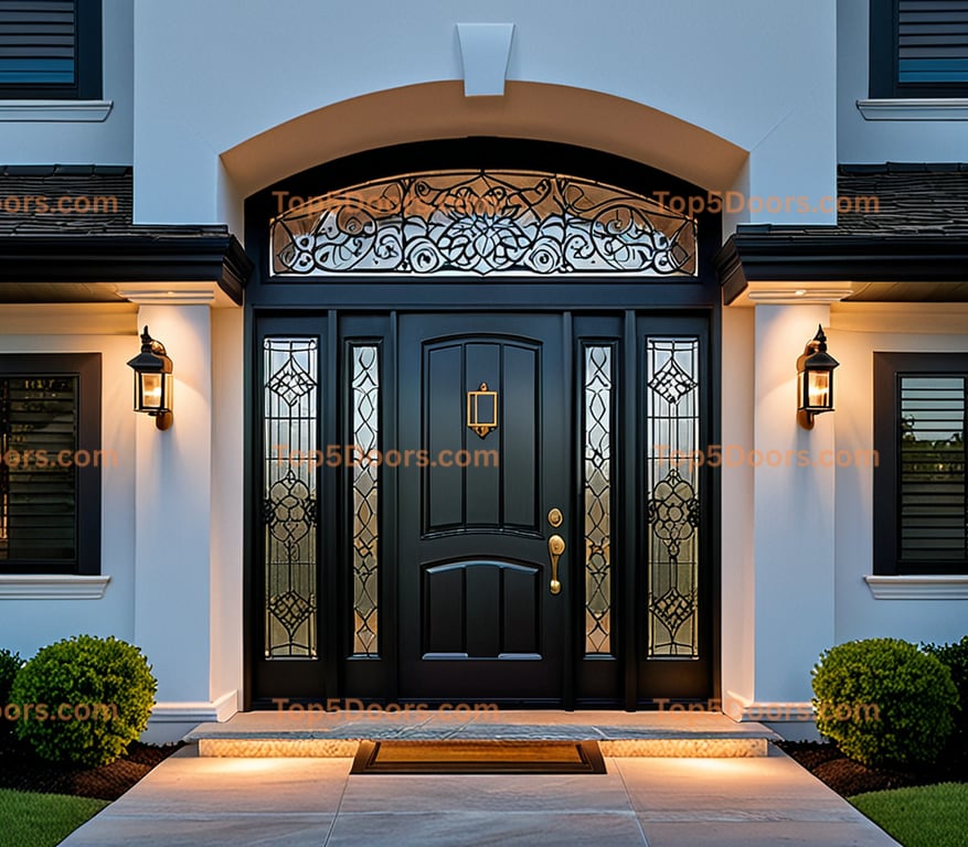 Alabama glass paneled mid-century modern Door