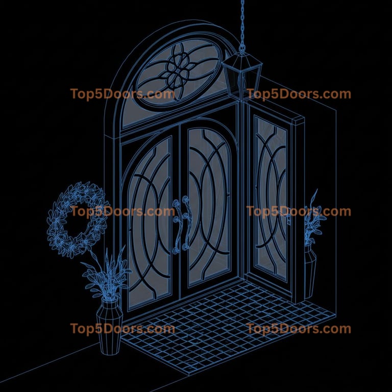 Alabama wrought iron arched double mid-century modern D