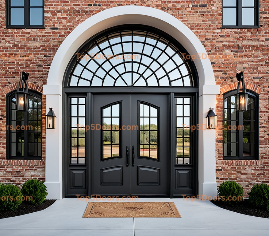 Alabama wrought iron arched double scandinavian Door