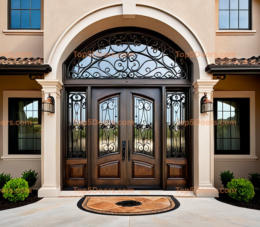 Alabama wrought iron arched single french country Door