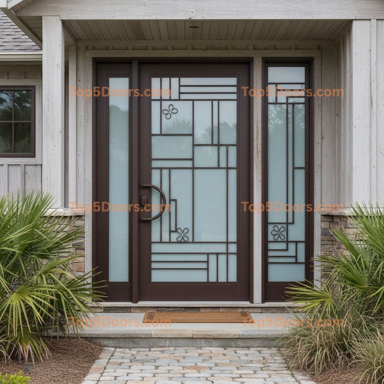 Alabama wrought iron barn door coastal Door