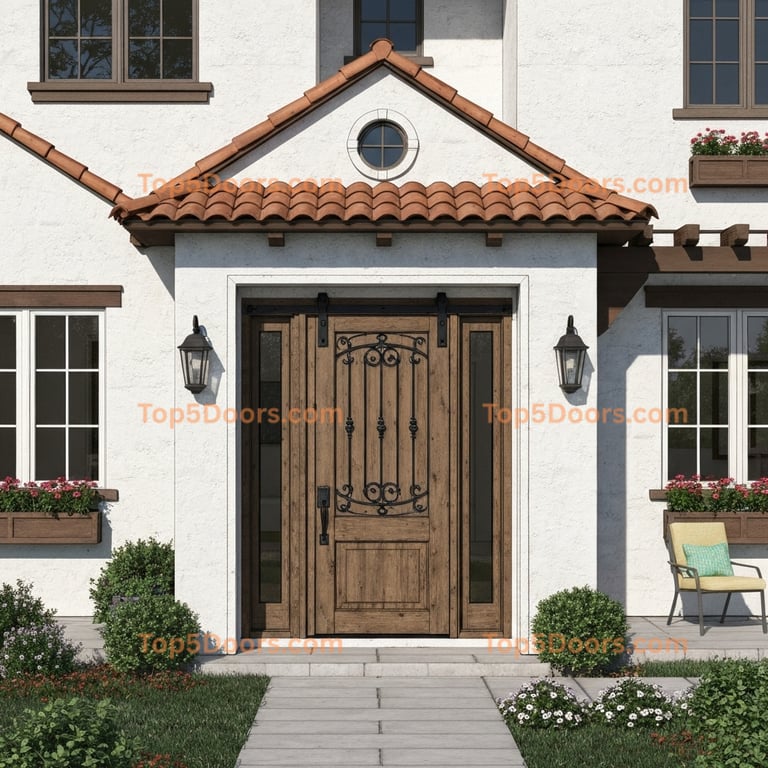 Alabama wrought iron barn door mediterranean Door