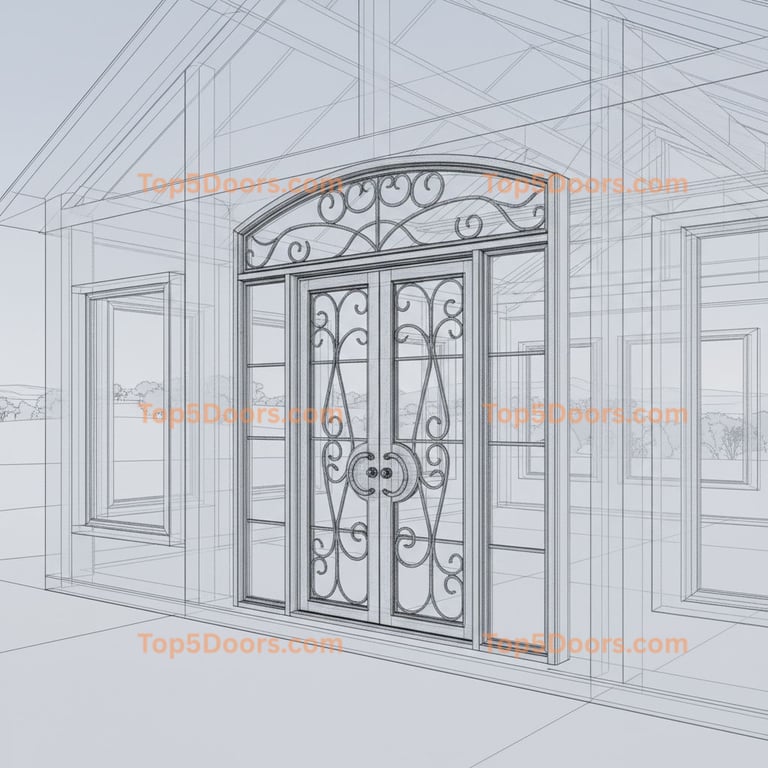 Alabama wrought iron french door industrial Door