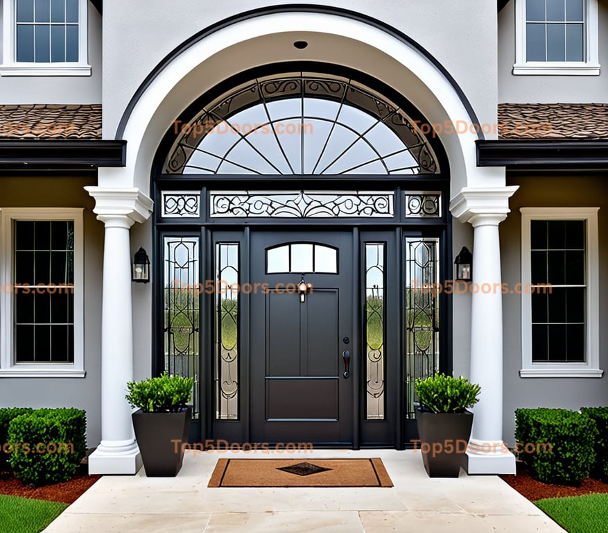 Alabama wrought iron glass paneled mid-century modern D