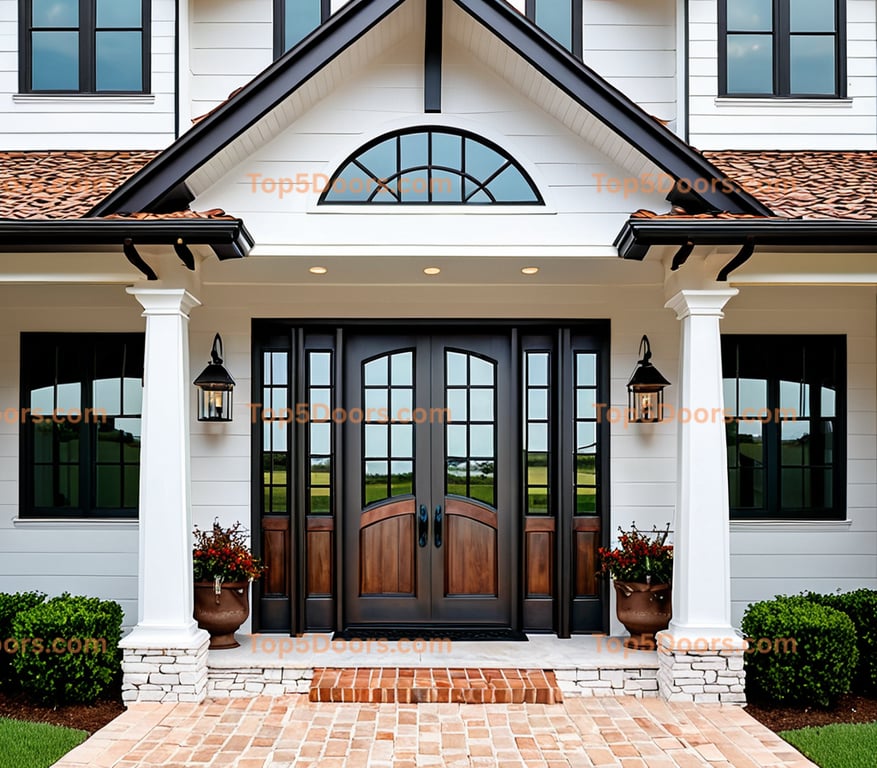 Alabama wrought iron glass paneled coastal Door