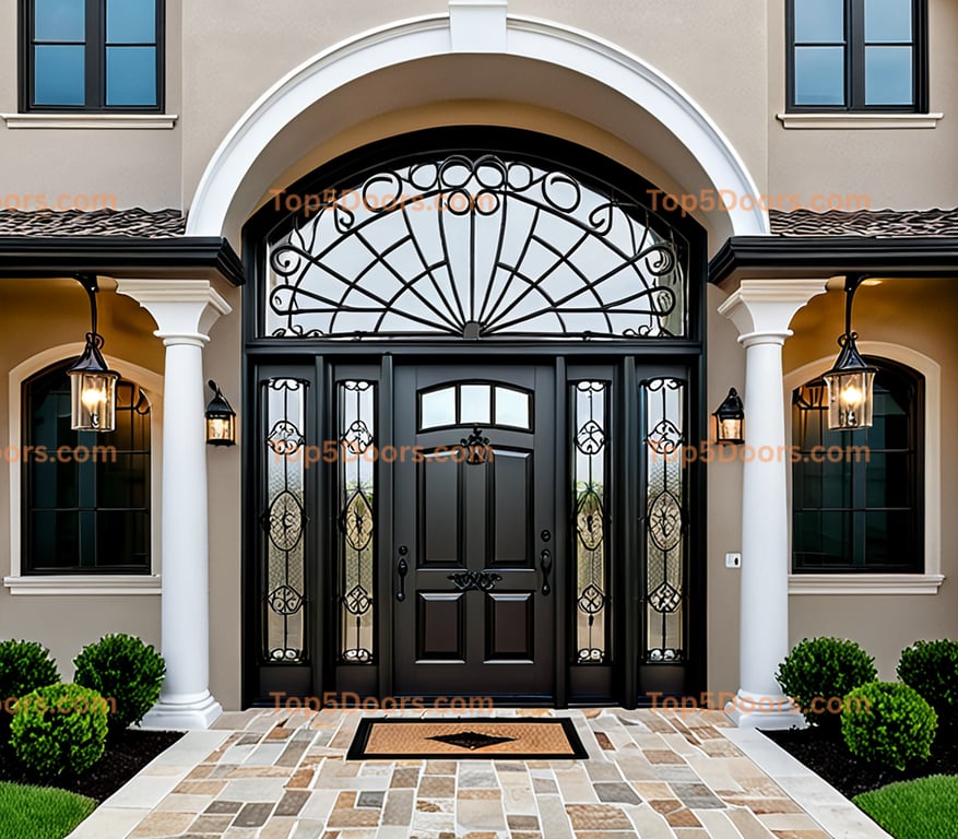 Alabama wrought iron single french provincial Door