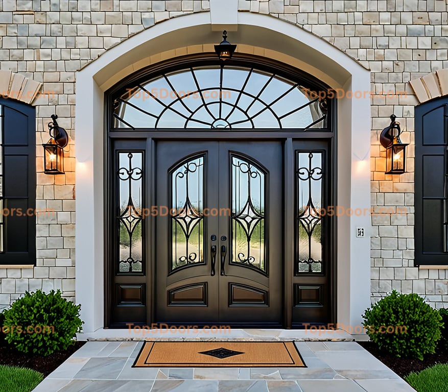 Alabama wrought iron single georgian Door