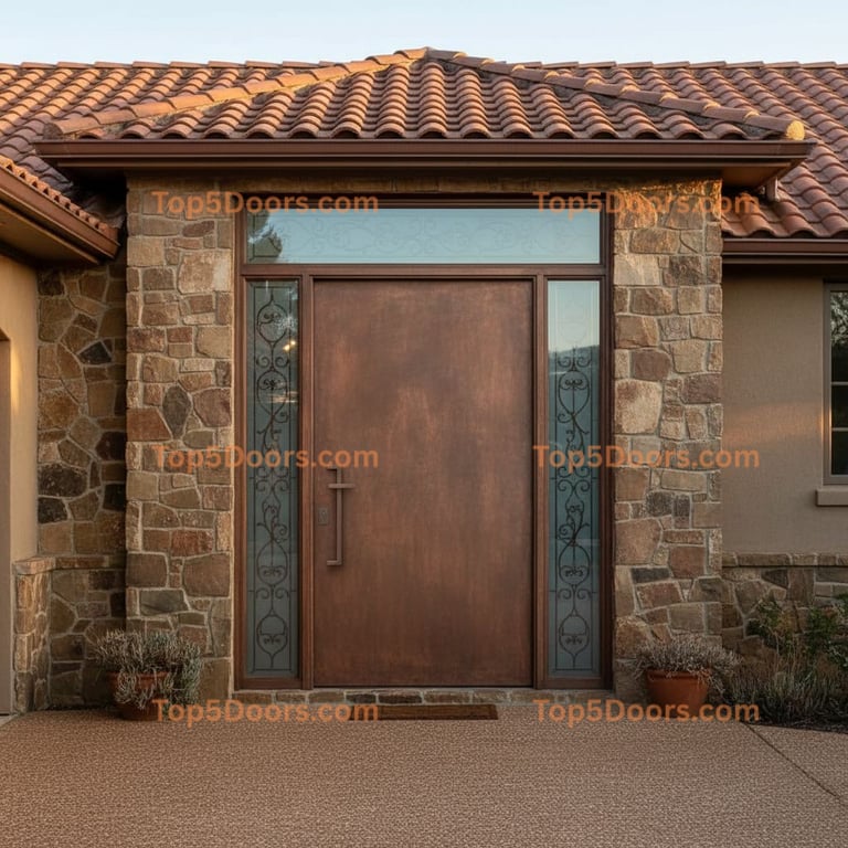 Alabama wrought iron solid panel tuscan Door