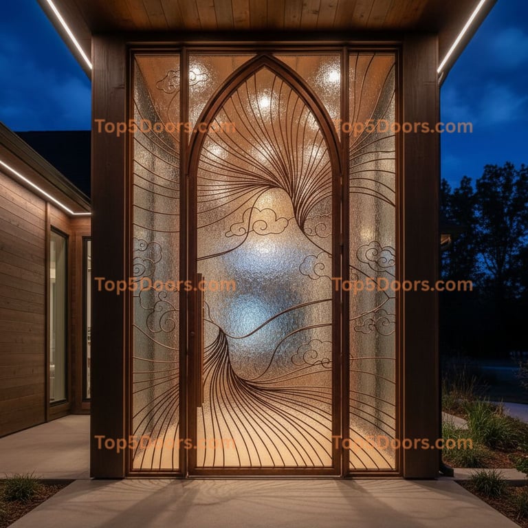 Alabama wrought iron steel frame contemporary Door