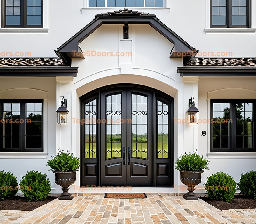 Alabama wrought iron steel frame french country Door