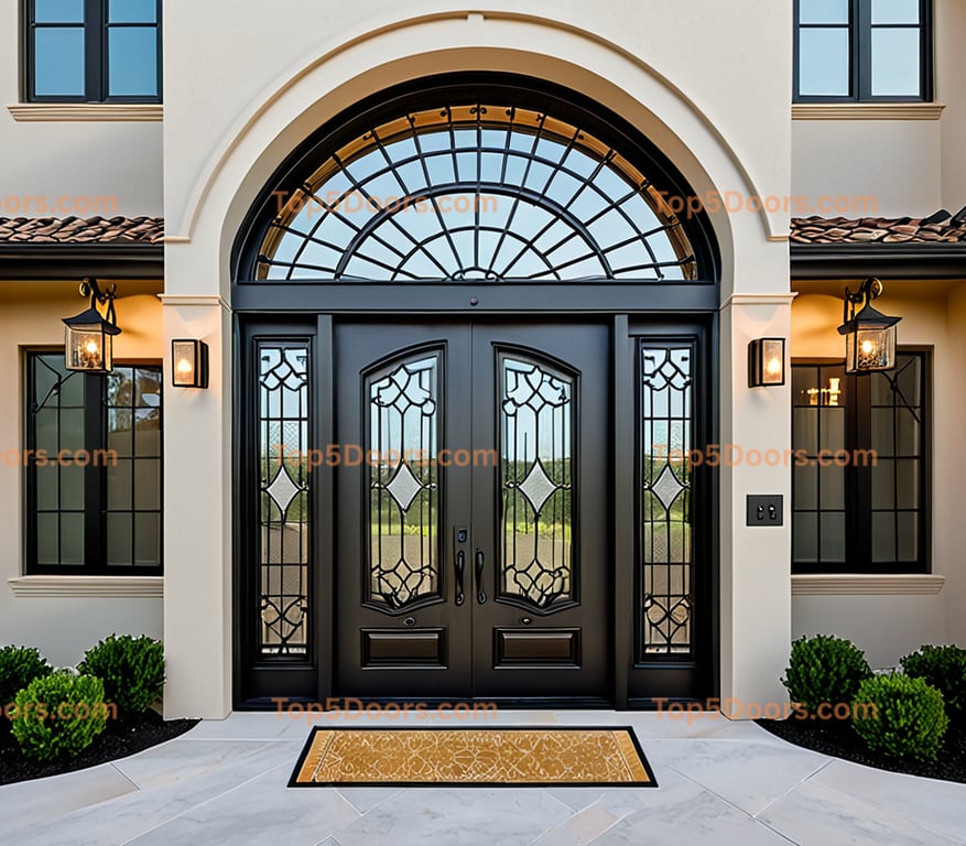 Alabama wrought iron steel frame modern Door