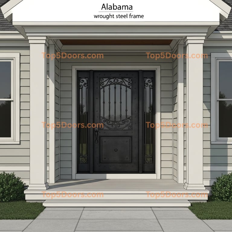 Alabama wrought iron steel frame coastal Door