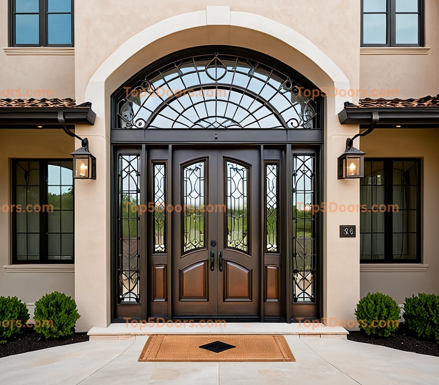 Alabama wrought iron steel frame minimalist Door