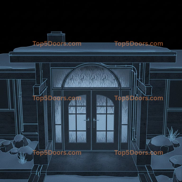 Alaska arched double mid-century modern Door