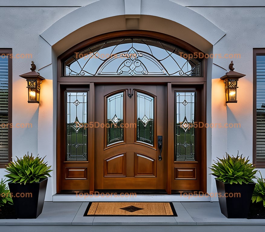 Alaska arched single mid-century modern Door