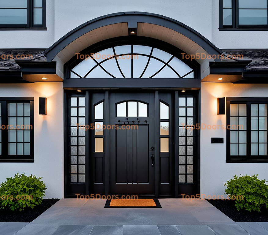 Alaska arched single japanese zen Door