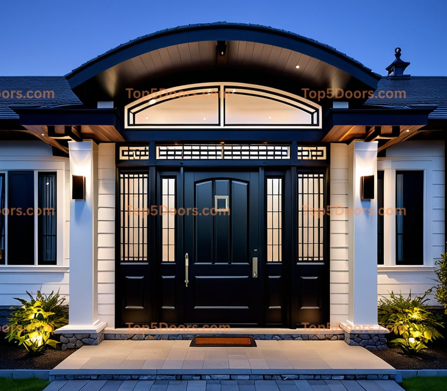 Alaska glass paneled japanese zen Door