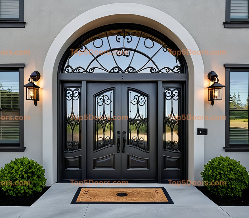 Alaska wrought iron arched double mid-century modern Do