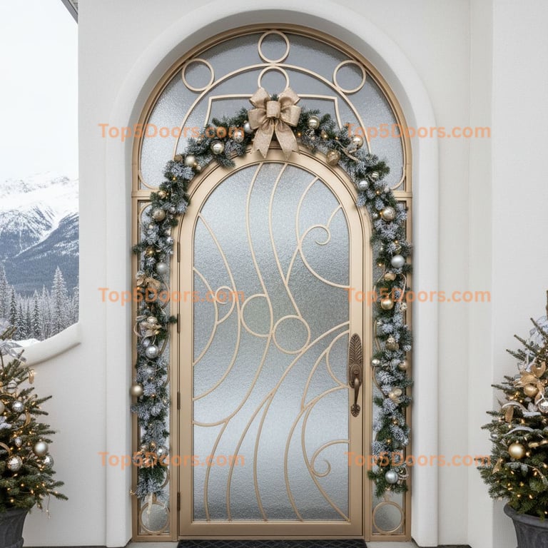 Alaska wrought iron arched single mediterranean Door