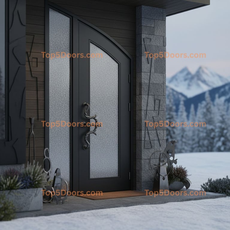 Alaska wrought iron arched single korean modern Door