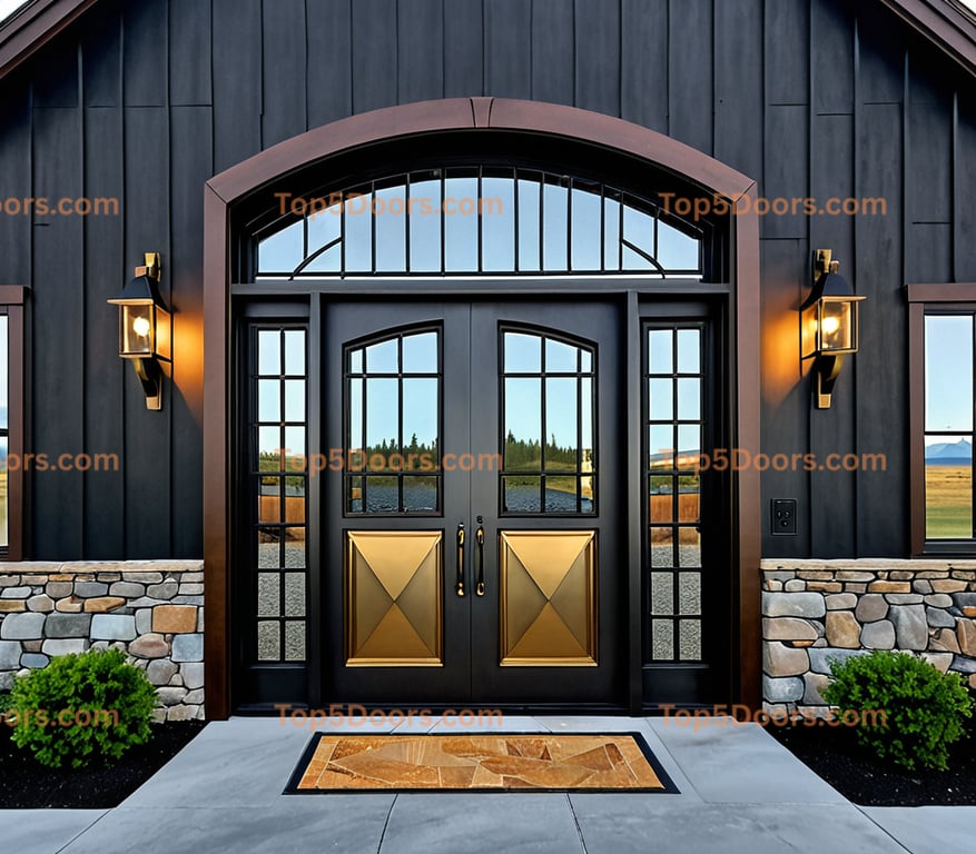 Alaska wrought iron barn door mid-century modern Door