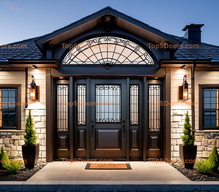 Alaska wrought iron double french provincial Door