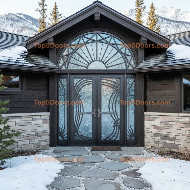 Alaska wrought iron french door southwestern Door