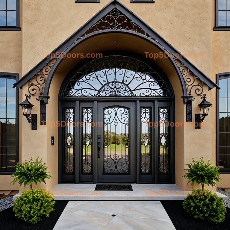 Alaska wrought iron french door southwestern Door