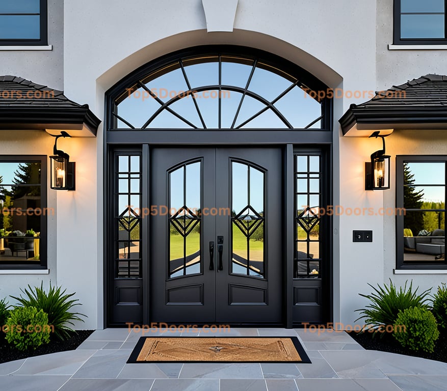 Alaska wrought iron french door minimalist Door