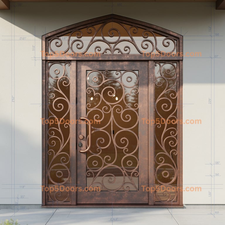 Alaska wrought iron glass paneled mid-century modern Do