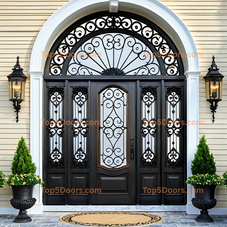 Alaska wrought iron single french country Door