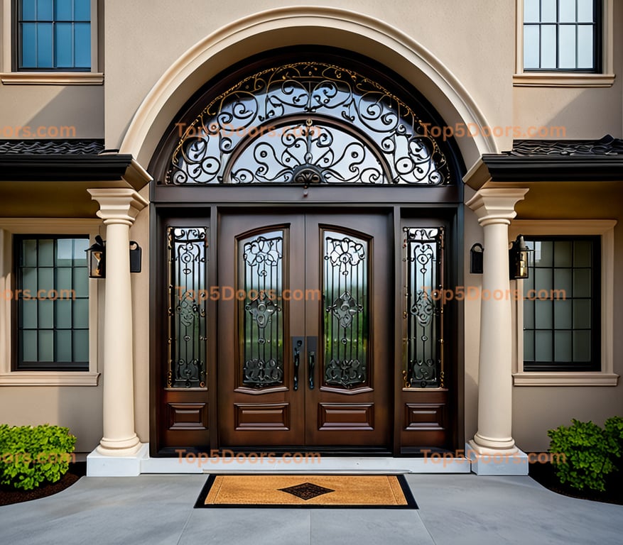 Alaska wrought iron single korean modern Door