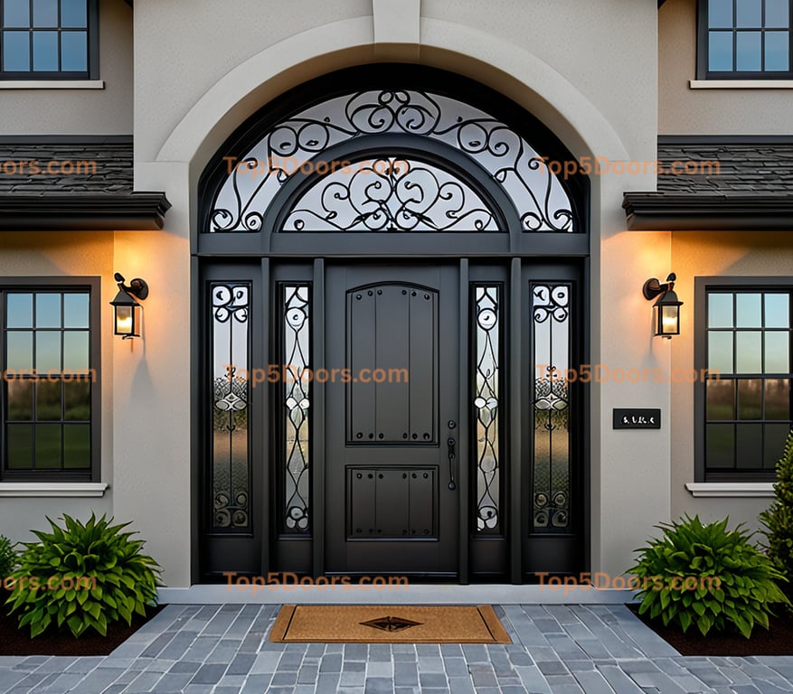 Alaska wrought iron single european classic Door