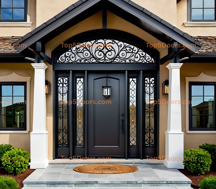 Alaska wrought iron single mid-century modern Door