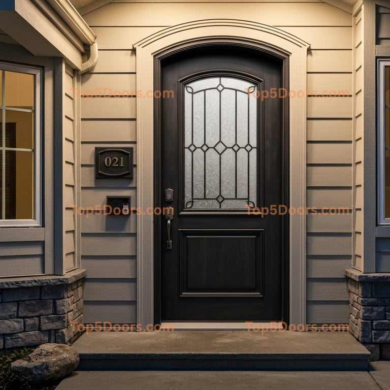 Alaska wrought iron solid panel minimalist Door