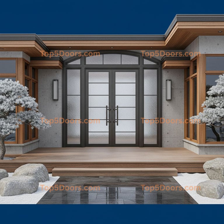 Alaska wrought iron steel frame contemporary Door