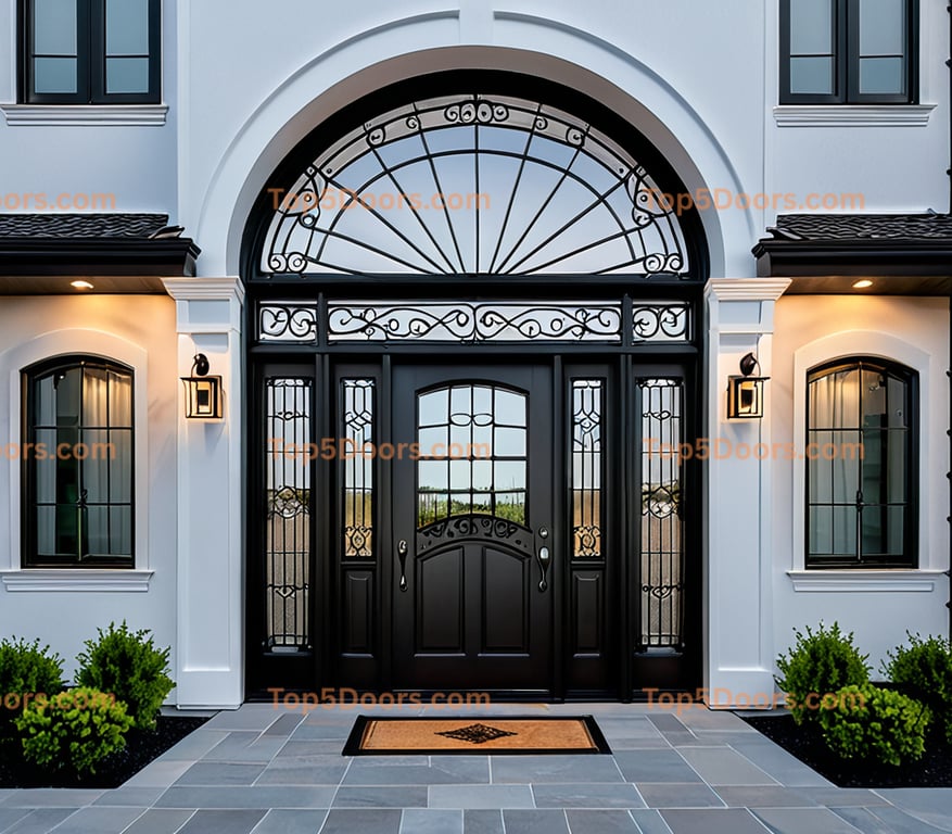 Alaska wrought iron steel frame french provincial Door