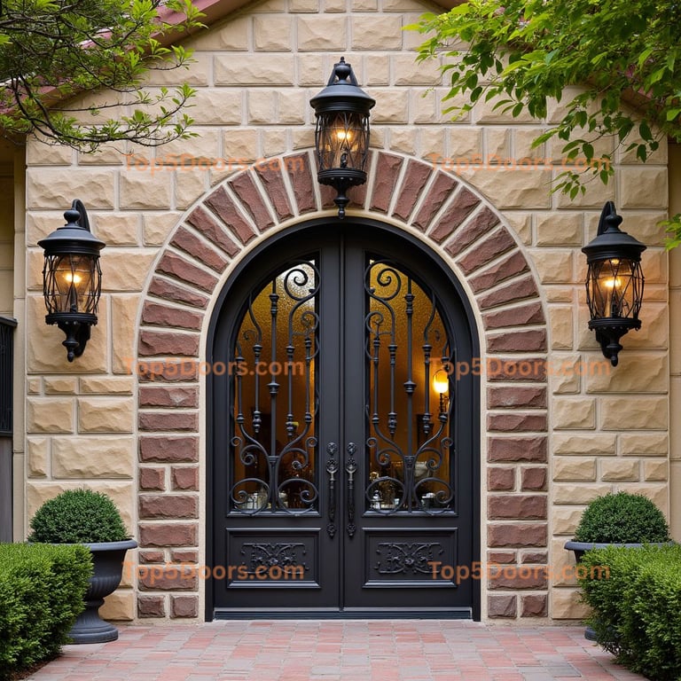 Arched Brick and Stone Entrance