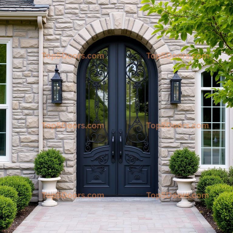 Arched Double Door Entrance