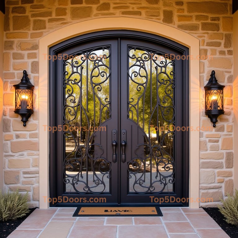 Arched Metal and Glass Entrance