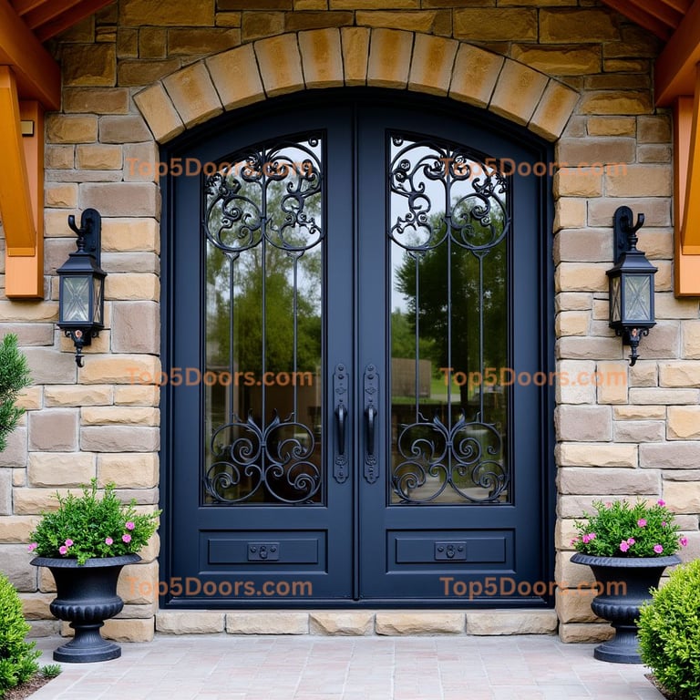 Arched Metal Door Entrance