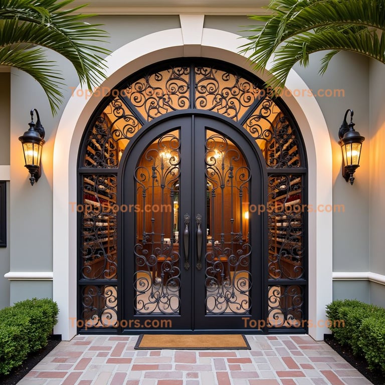 Arched Metal Doorway with Ironwork