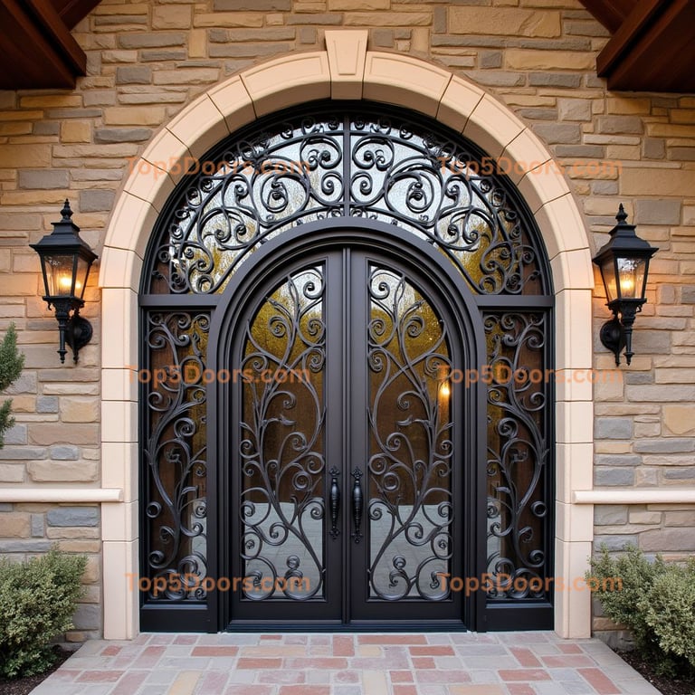 Arched Wrought Iron Entryway