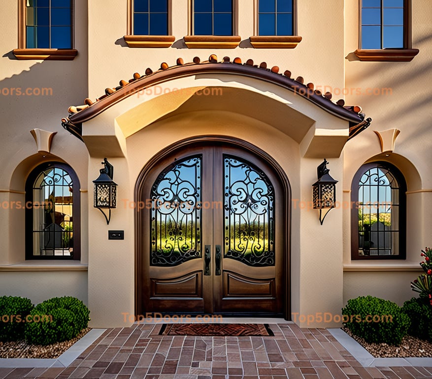 Arizona arched double spanish colonial Door