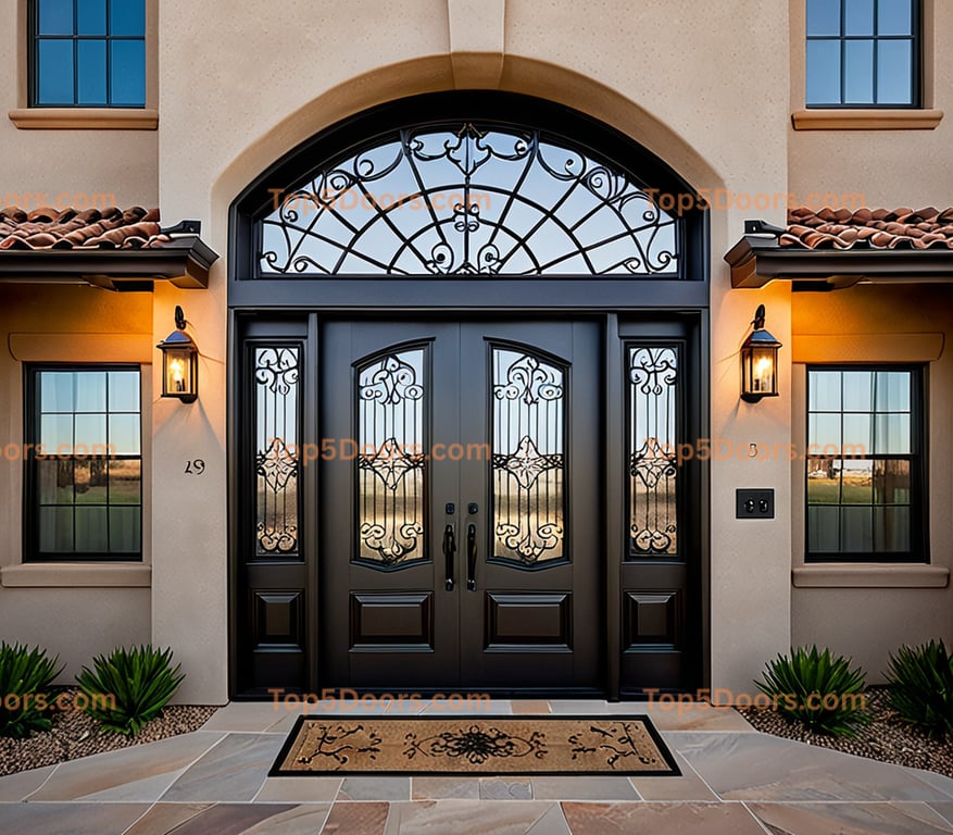 Arizona wrought iron barn door victorian Door