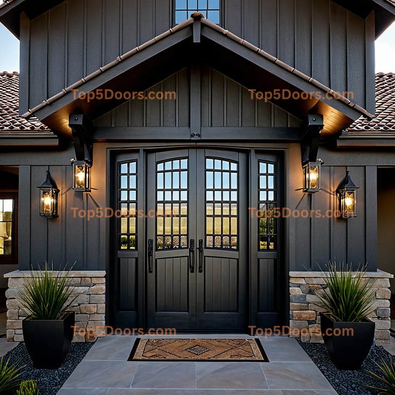 Arizona wrought iron barn door craftsman Door