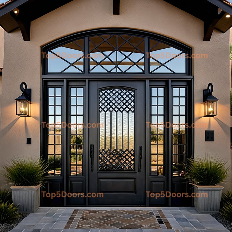 Arizona wrought iron barn door modern Door