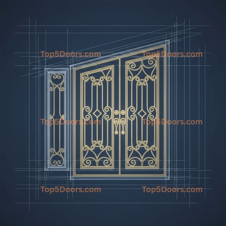 Arizona wrought iron double cape cod Door