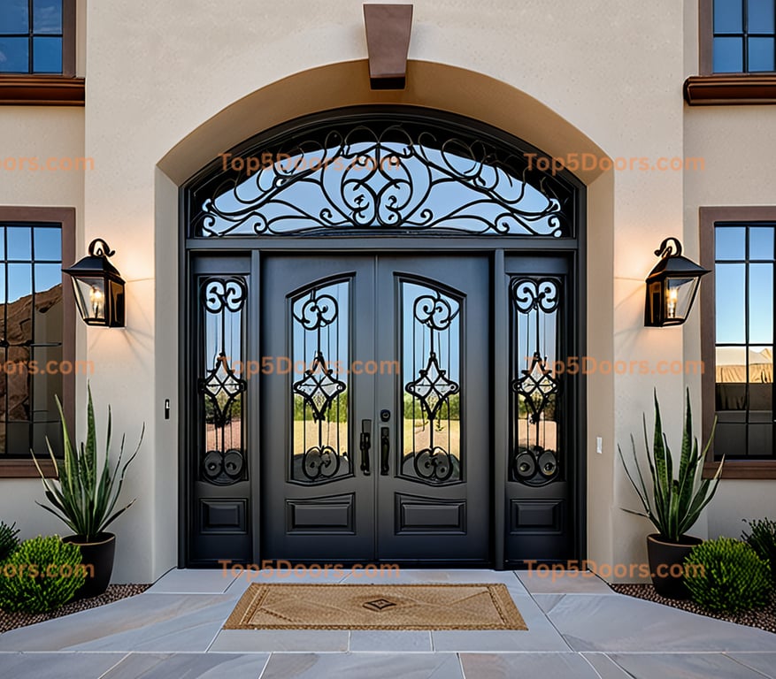 Arizona wrought iron french door contemporary Door
